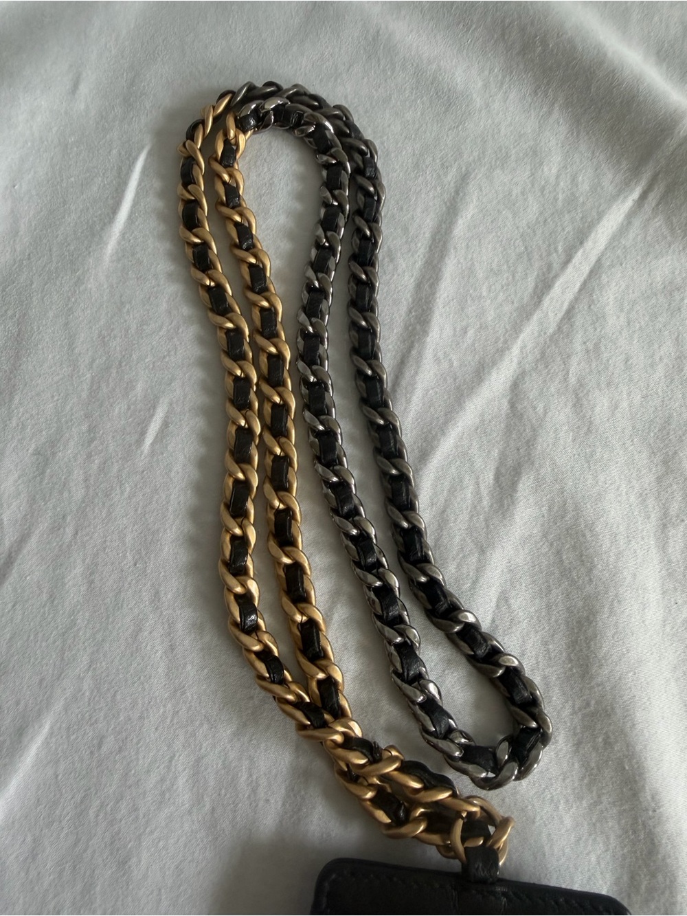 Shiny Goatskin Quilted CHANEL 19 Card Holder On Chain Black - Picture 7 of 7